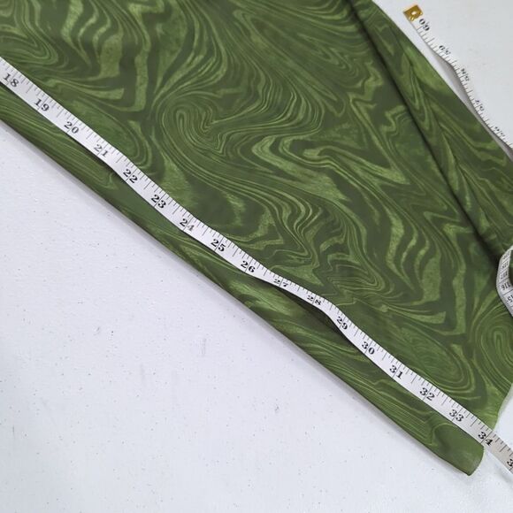 Good American Pants 4XL Green Sheer Bootcut Pesto Swirl Swim Coverup Size 7 - Picture 10 of 10